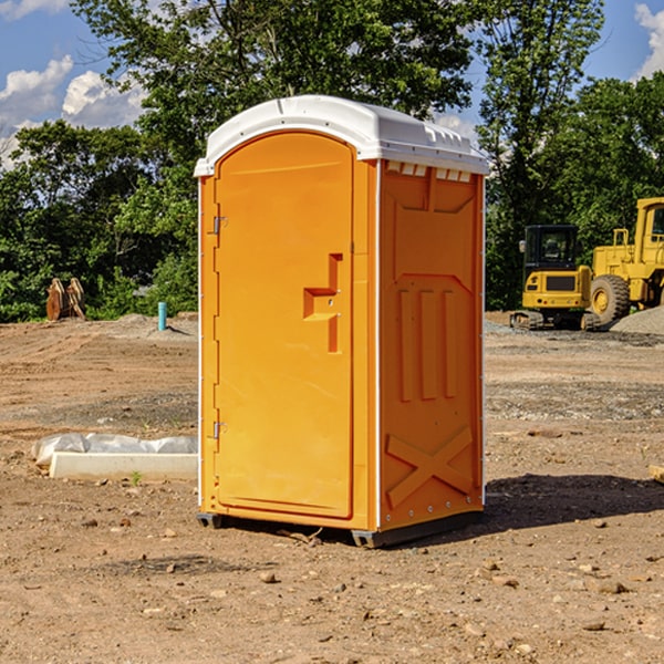 how often are the portable restrooms cleaned and serviced during a rental period in Mona